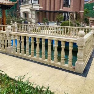 哈尔滨黄金麻花岗岩石材栏杆，扶手，将军柱，花瓶柱