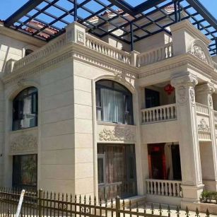 哈尔滨 黄金麻花岗岩荔枝面别墅外墙干挂