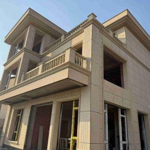 哈尔滨 黄金麻花岗岩石材荔枝面外墙干挂效果展示