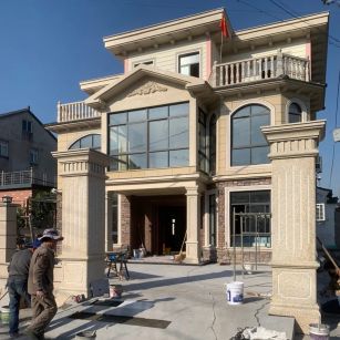 哈尔滨 黄金麻花岗岩荔枝面别墅外墙干挂私家专属