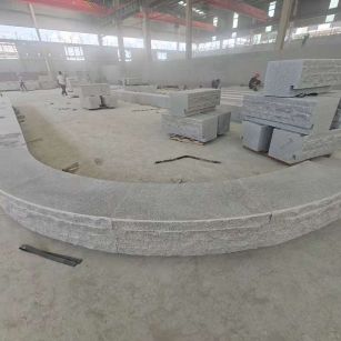 哈尔滨 芝麻白异形坐凳，自然面光面弧形加工