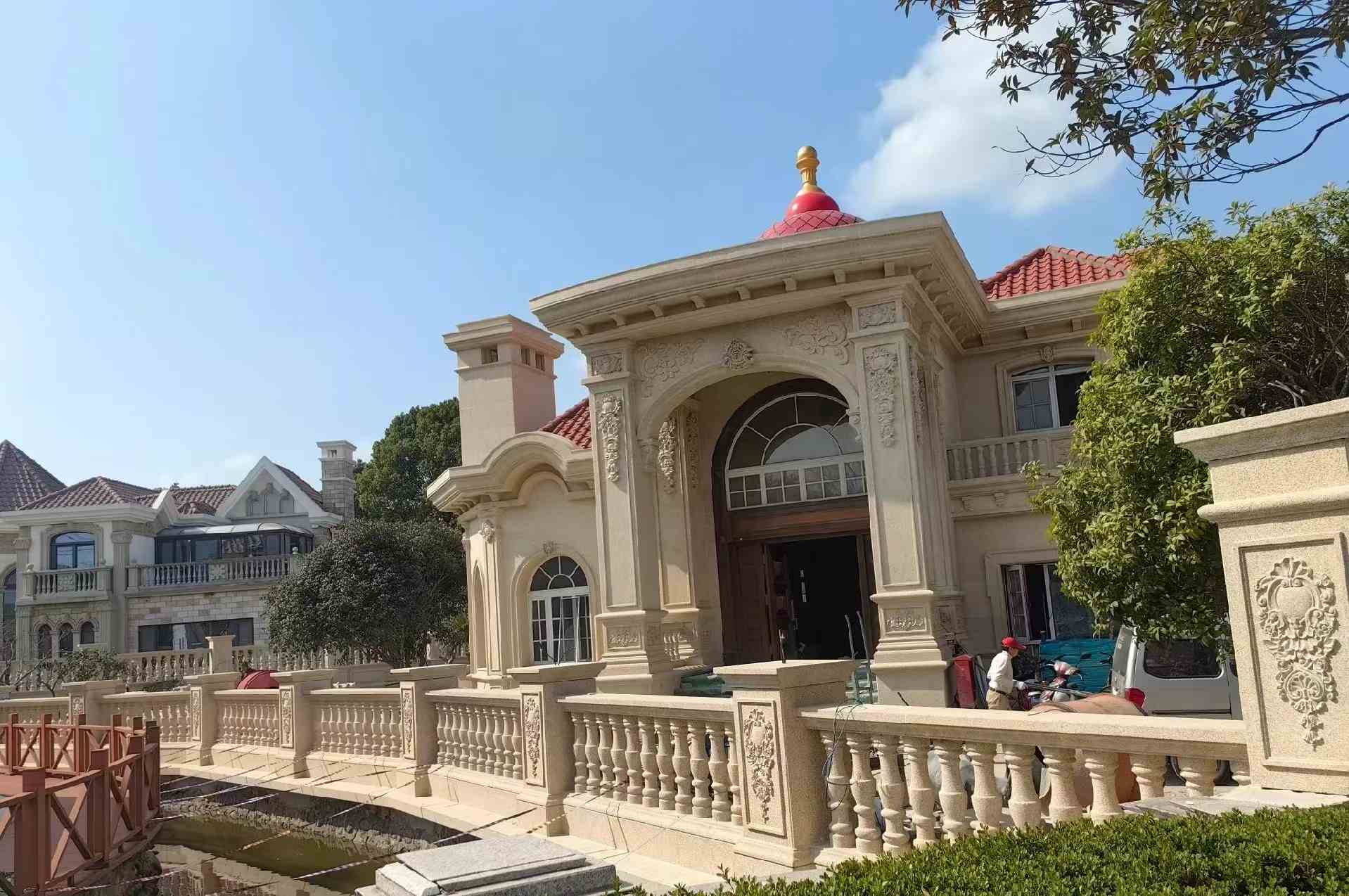 哈尔滨 黄金麻花岗岩欧式别墅