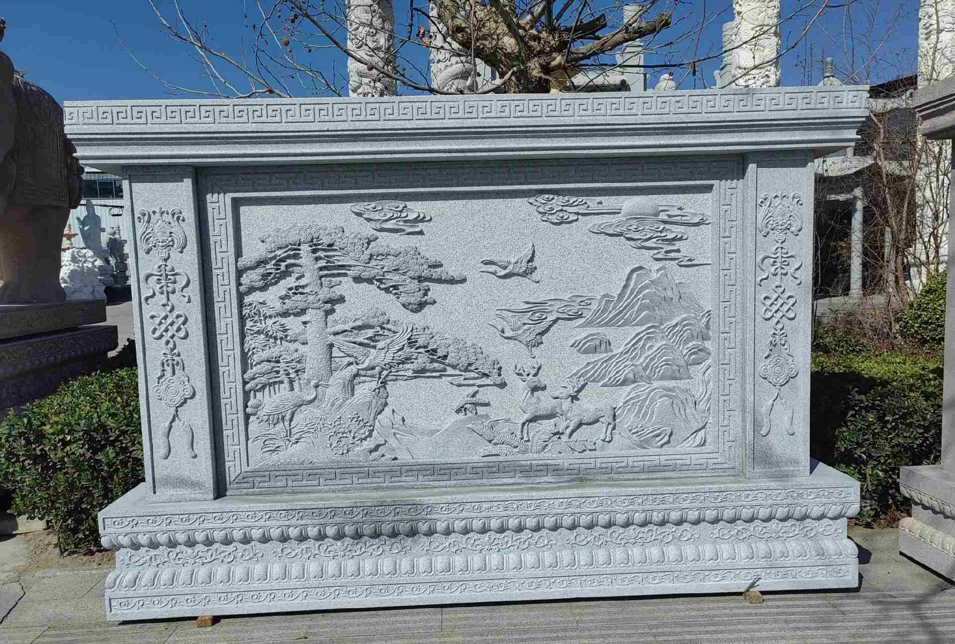 哈尔滨 芝麻白大型照壁，屏风，影壁