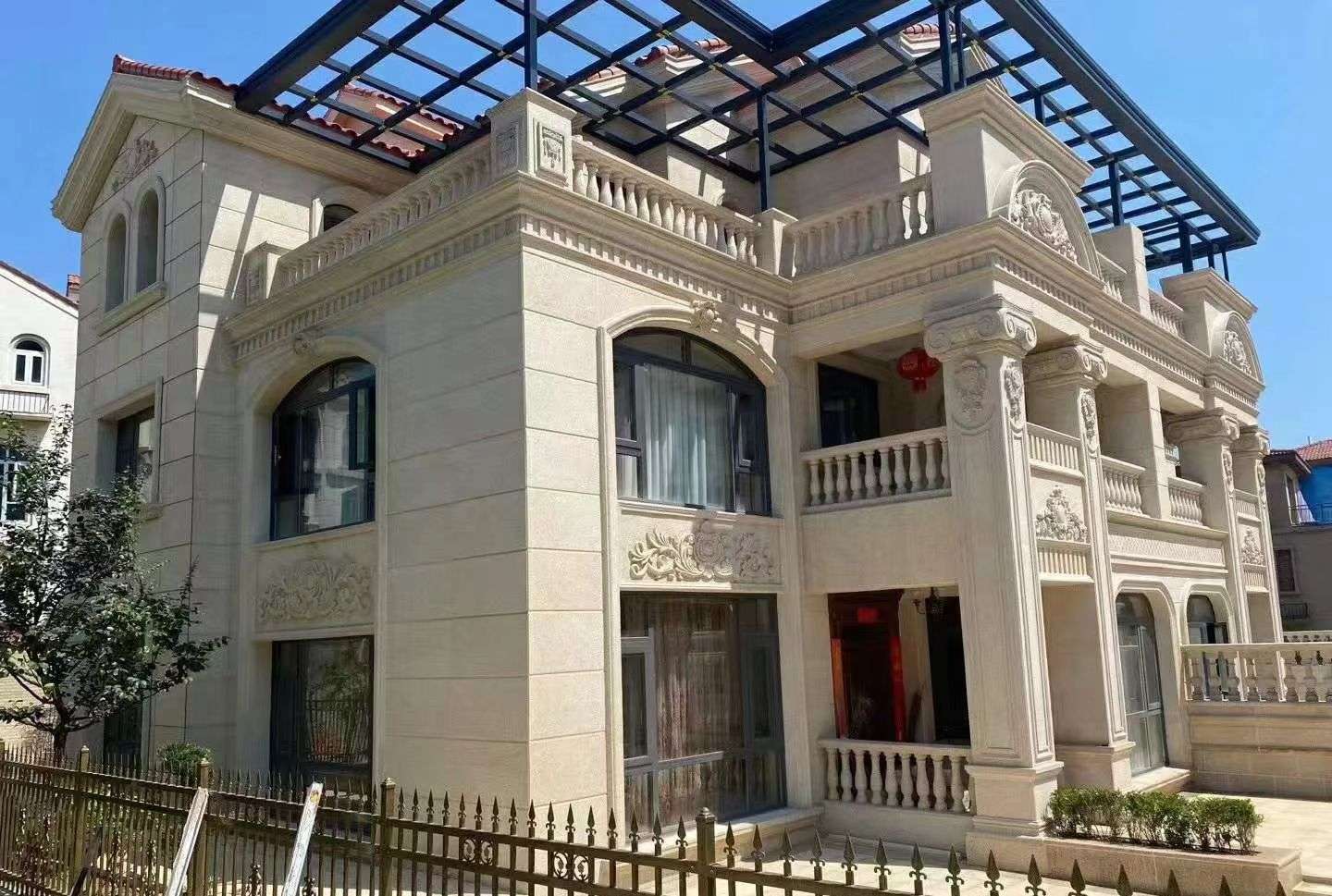 哈尔滨 黄金麻花岗岩荔枝面别墅外墙干挂