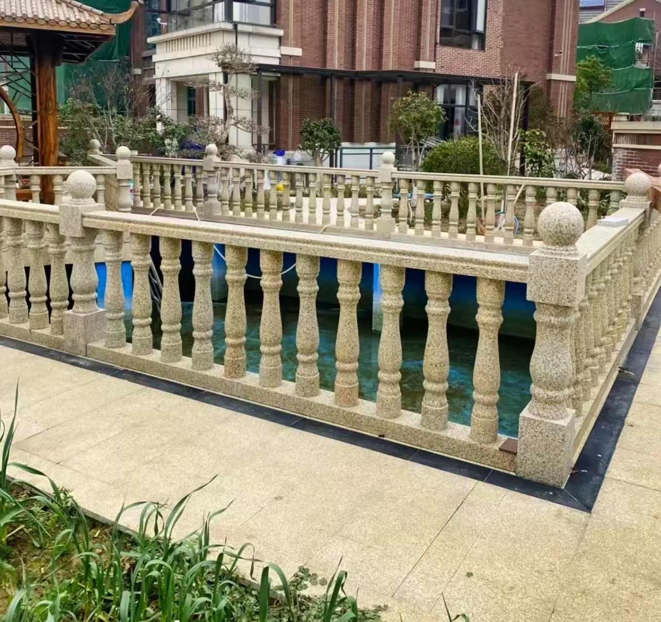 哈尔滨黄金麻花岗岩石材栏杆，扶手，将军柱，花瓶柱