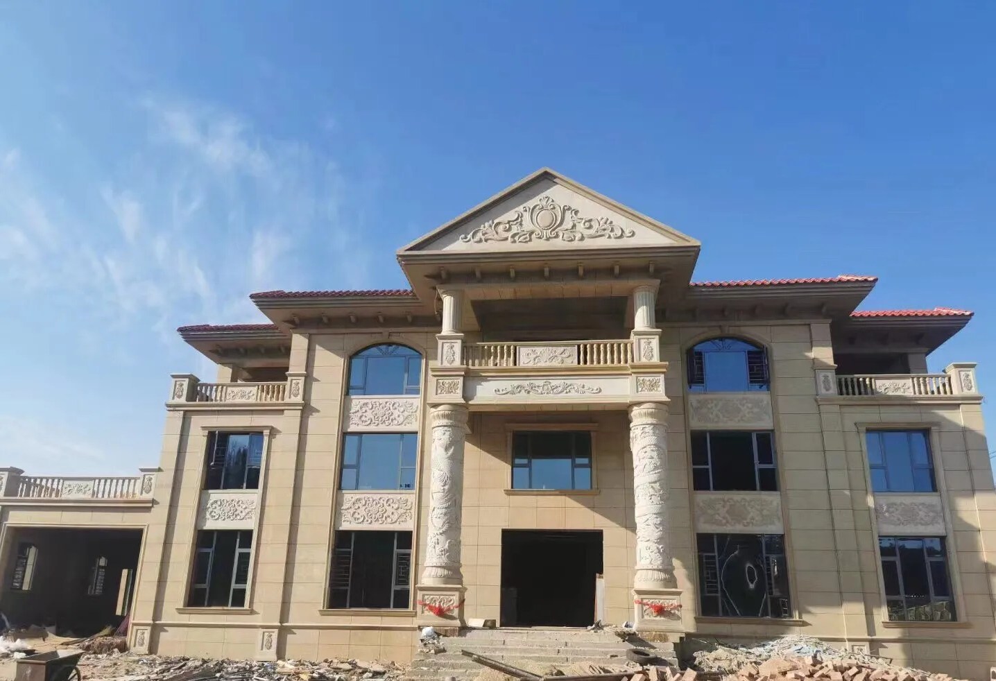 哈尔滨 黄金麻花岗岩别墅外墙干挂